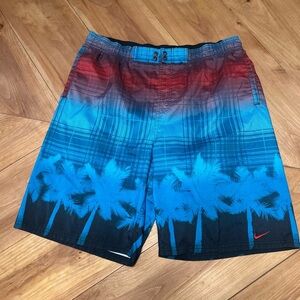 Nike Men's Gradient Blue and Red Board Shorts